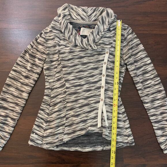 Saturday Sunday Anthropologie gray & cream striped cardigan size S - Picture 10 of 11